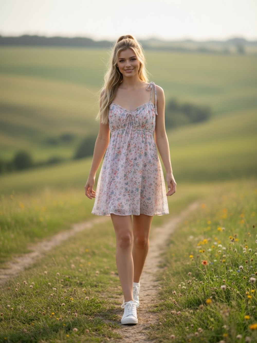 HEYSON NWT Spaghetti Tie Straps Floral Light Babydoll Dress. Size: M. $18.